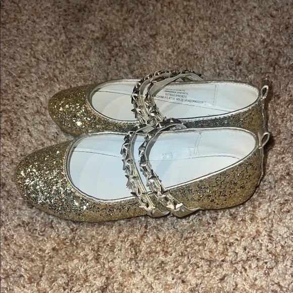 Girls' glitter ballet flats with star straps - Picture 1 of 6